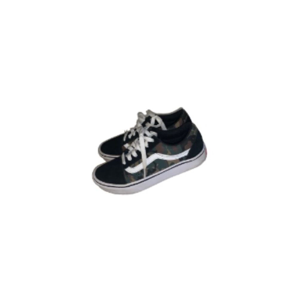 Vans Black and Camo Print Shoes - Boy’s Size 2